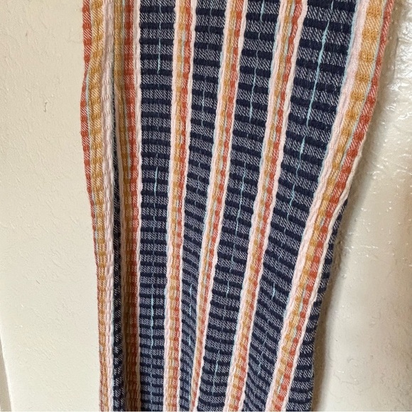 Free People Fine Line Slim High Waist Flare Striped Textured Pant Small Boho - Picture 9 of 13